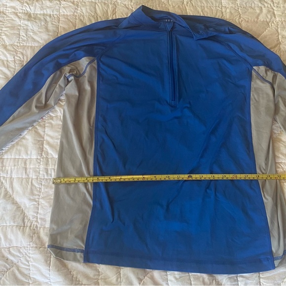 L.L. Bean  Athletic Jacket Men’s Large 1/2 Zip Blue Gray Outdoors Running - Picture 4 of 5